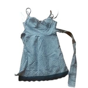 Black and White Gingham Pinup Rockabilly Dress w/ eyelet details w/flaws size 14